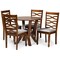 Baxton Studio Ariane Modern and Contemporary Grey Fabric and Walnut Brown Finished Wood 5-Piece Dining Set 174-9883-10899-Zoro - alternate 1